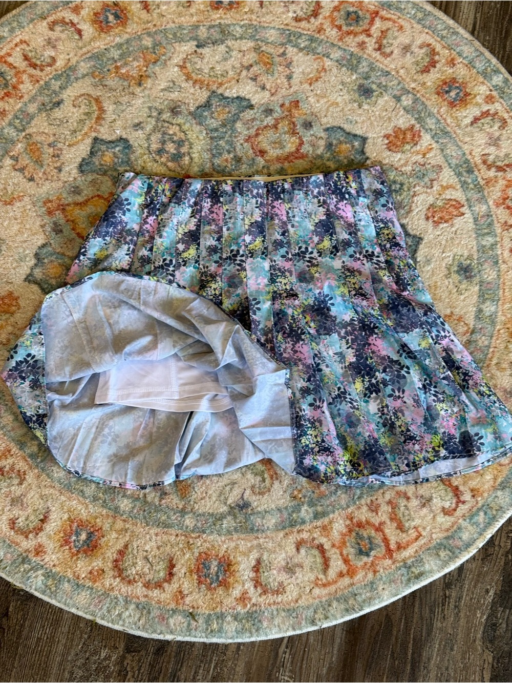 Floral Pleated Mini Skort in Multicolor